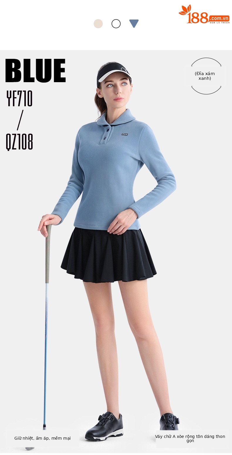 Bộ đồ golf nữ áo khoác chống lạnh và váy ngắn bồng bềnh chữ A — YF710-Áo khoác màu mơ kem [chống lạnh và ấm/mềm mại và thân thiện với làn da], QZ108-Váy phồng kaki [Gửi váy đáy/váy chữ A], YF710-Disc Grey Blue Coat [Chống lạnh và ấm/mềm mại và thân thiện với làn da], QZ108-Váy phồng màu be [Gửi váy đáy/váy chữ A] chi tiết 10