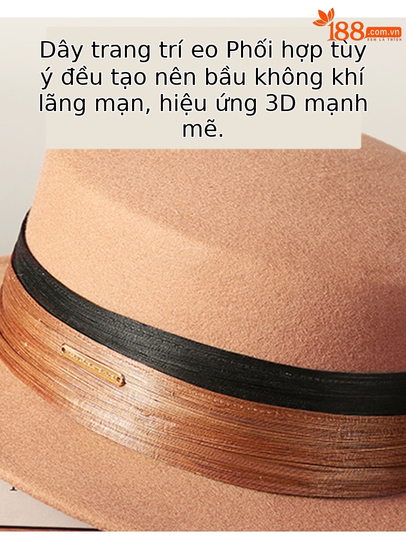 Mũ phẳng phong cách Pháp len nỉ Úc chất lượng cao cho nữ mùa thu đông — màu đen chi tiết 3