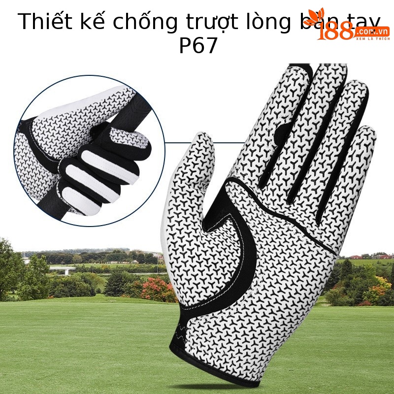 Găng tay chơi gôn PGM đàn hồi thần kỳ vải sợi nhỏ thoáng khí chống trượt dành cho nam (tay trái hoặc tay phải) — Cỡ 22