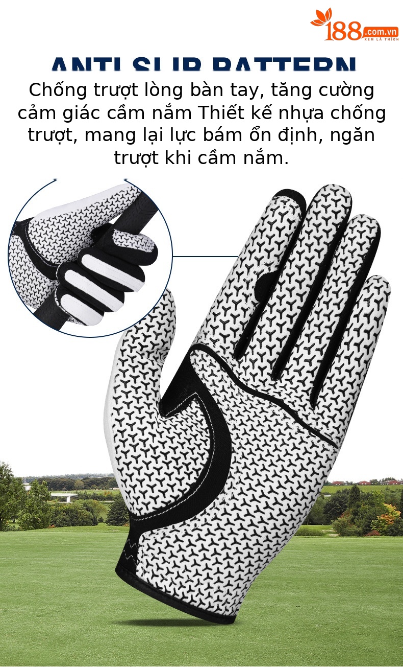 Găng tay chơi gôn PGM đàn hồi thần kỳ vải sợi nhỏ thoáng khí chống trượt dành cho nam (tay trái hoặc tay phải) — Cỡ 22 chi tiết 6