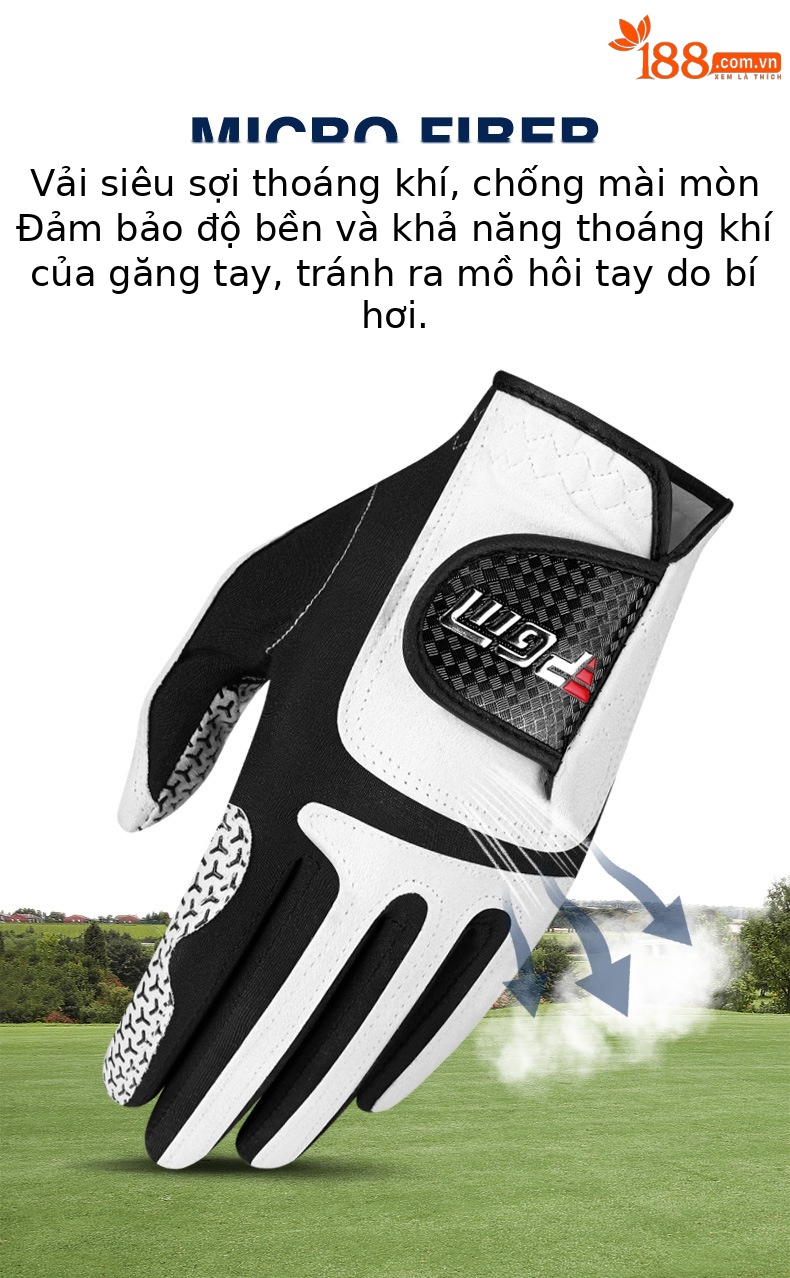 Găng tay chơi gôn PGM đàn hồi thần kỳ vải sợi nhỏ thoáng khí chống trượt dành cho nam (tay trái hoặc tay phải) — Cỡ 22 chi tiết 7