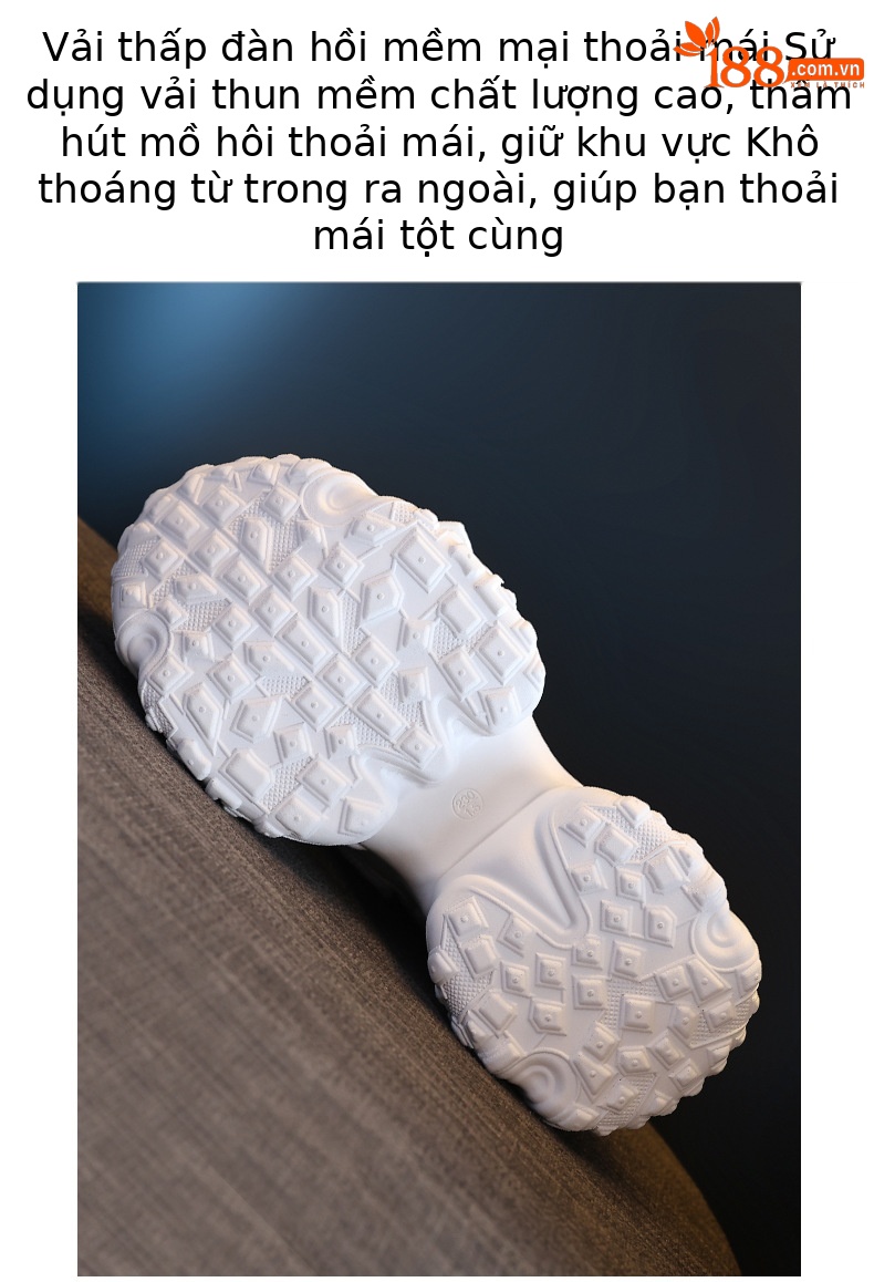 Giày sneaker nữ đế dày tăng chiều cao phong cách bánh xốp — Màu be chi tiết 8