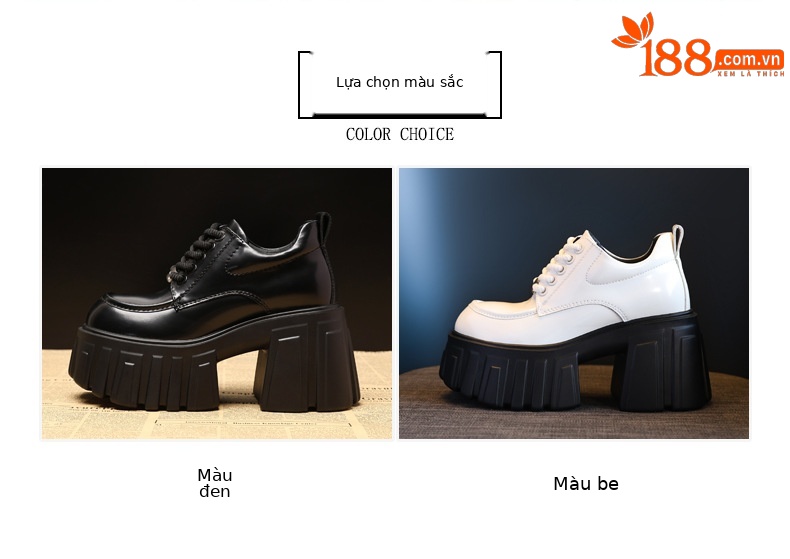 Giày lười nữ đế xuồng độn cao bên trong, phong cách mùa thu — Màu đen lót nhung chi tiết 2