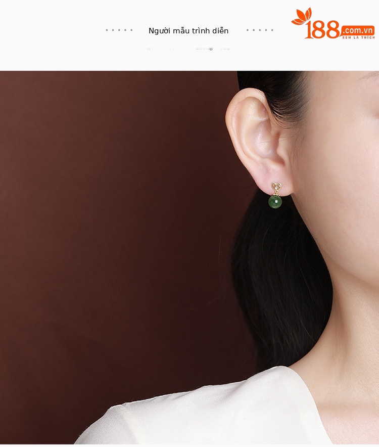 Bông tai bạc S925 mạ vàng hạt trái tim rỗng phong cách retro — Mẫu sáp ong chi tiết 5