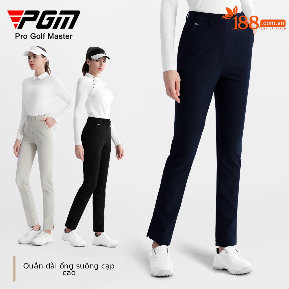Quần dài ống đứng co giãn nữ PGM chơi golf thể thao — KUZ193-Quần trắng ống đứng, KUZ193-Quần kaki ống đứng, KUZ193-Quần đen ống đứng, KUZ193-Quần màu xanh hải quân ống đứng