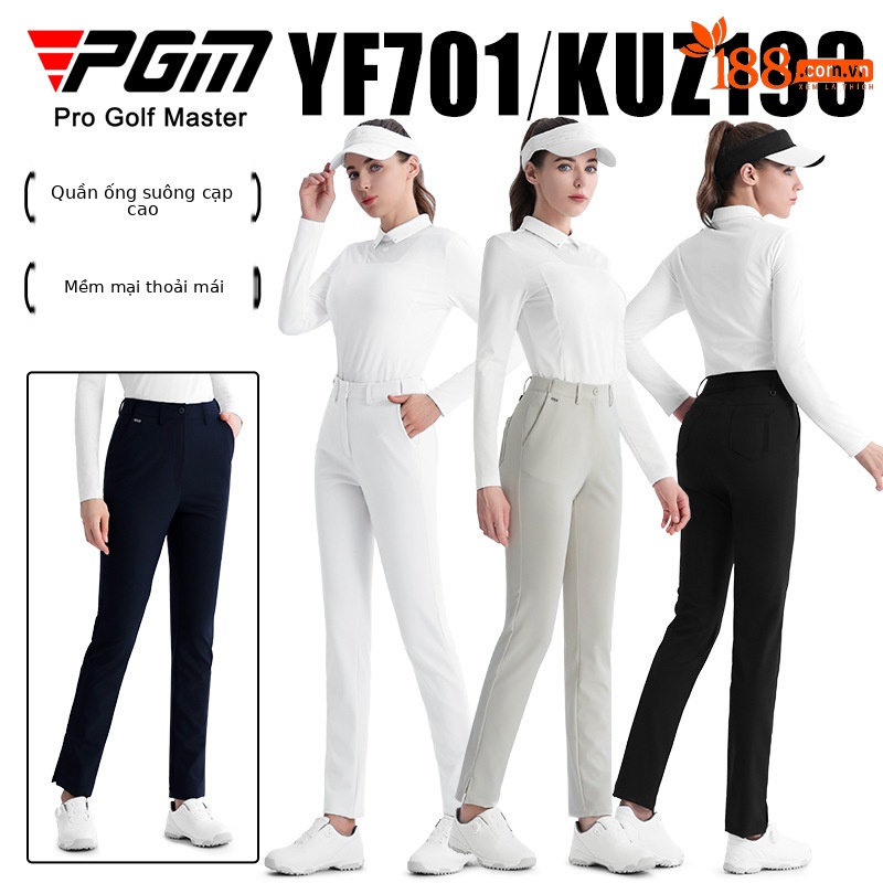 Quần dài ống đứng co giãn nữ PGM chơi golf thể thao — KUZ193-Quần trắng ống đứng, KUZ193-Quần kaki ống đứng, KUZ193-Quần đen ống đứng, KUZ193-Quần màu xanh hải quân ống đứng