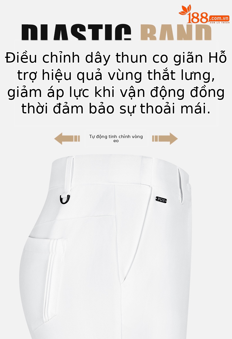 Quần dài ống đứng co giãn nữ PGM chơi golf thể thao — KUZ193-Quần trắng ống đứng, KUZ193-Quần kaki ống đứng, KUZ193-Quần đen ống đứng, KUZ193-Quần màu xanh hải quân ống đứng chi tiết 3