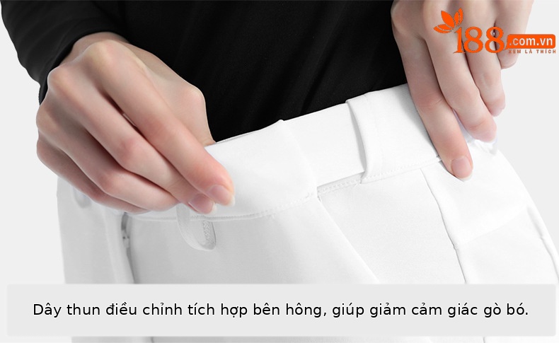 Quần dài ống đứng co giãn nữ PGM chơi golf thể thao — KUZ193-Quần trắng ống đứng, KUZ193-Quần kaki ống đứng, KUZ193-Quần đen ống đứng, KUZ193-Quần màu xanh hải quân ống đứng chi tiết 6