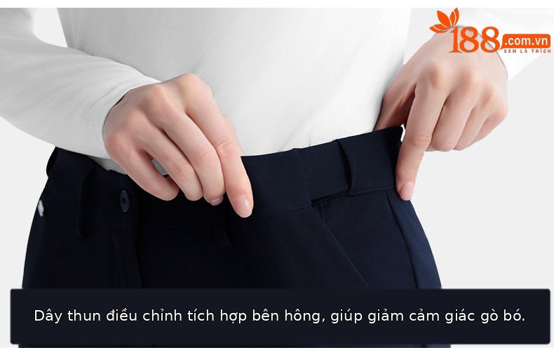 Quần dài ống đứng co giãn nữ PGM chơi golf thể thao — KUZ193-Quần trắng ống đứng, KUZ193-Quần kaki ống đứng, KUZ193-Quần đen ống đứng, KUZ193-Quần màu xanh hải quân ống đứng chi tiết 15