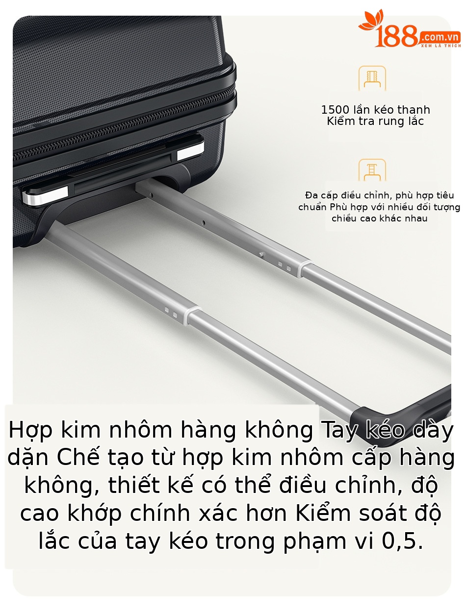Vali đựng rượu vang đỏ vân ngang 6 chai 20 inch xách tay công sở — Màu đen chi tiết 6