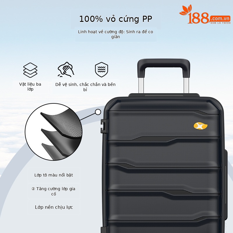 Vali đựng rượu vang đỏ vân ngang 6 chai 20 inch xách tay công sở — Màu đen