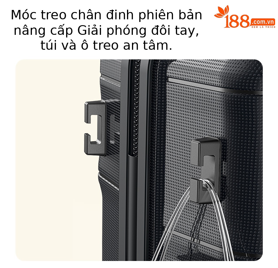 Vali đựng rượu vang đỏ vân ngang 6 chai 20 inch xách tay công sở — Màu đen chi tiết 8