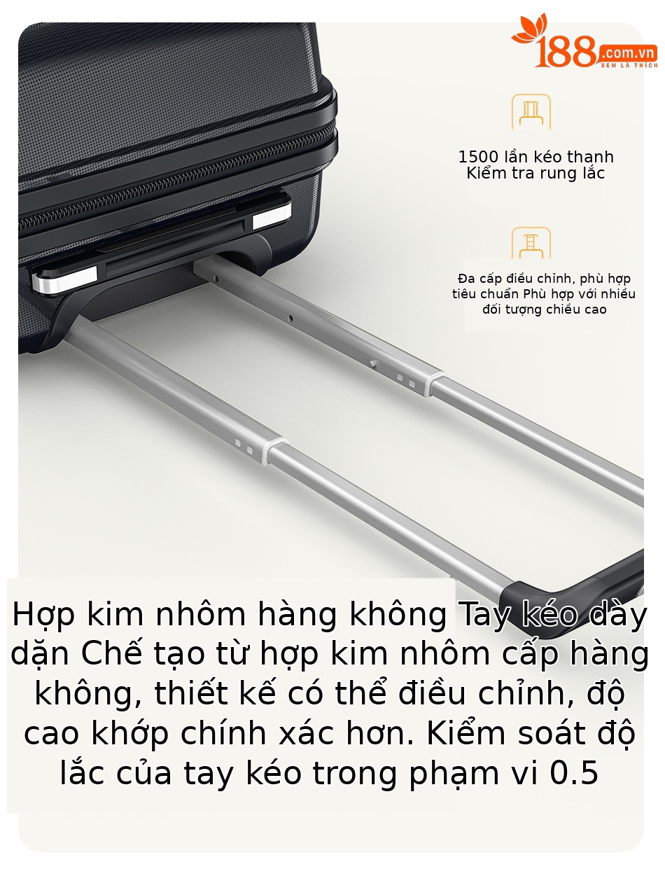 Vali đựng rượu vang PP 28 inch chống rơi, cao cấp, mã số — Màu đen chi tiết 6
