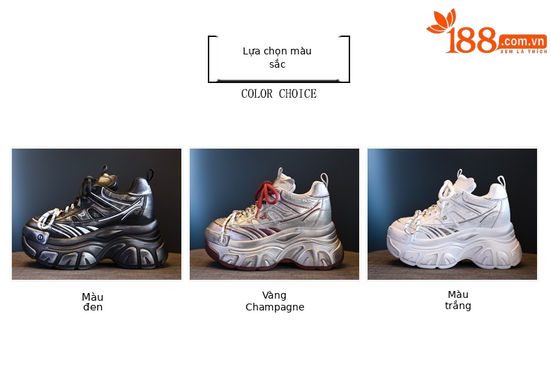 Giày thể thao nữ đế dày độn cao bên trong phong cách chunky — Màu đen lót nhung chi tiết 2