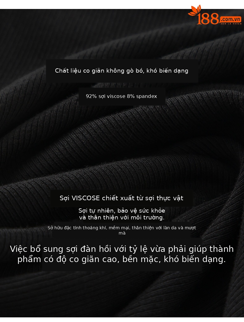 Áo thun cổ tròn nữ dáng bất đối xứng tay ngắn — Màu đen chi tiết 6