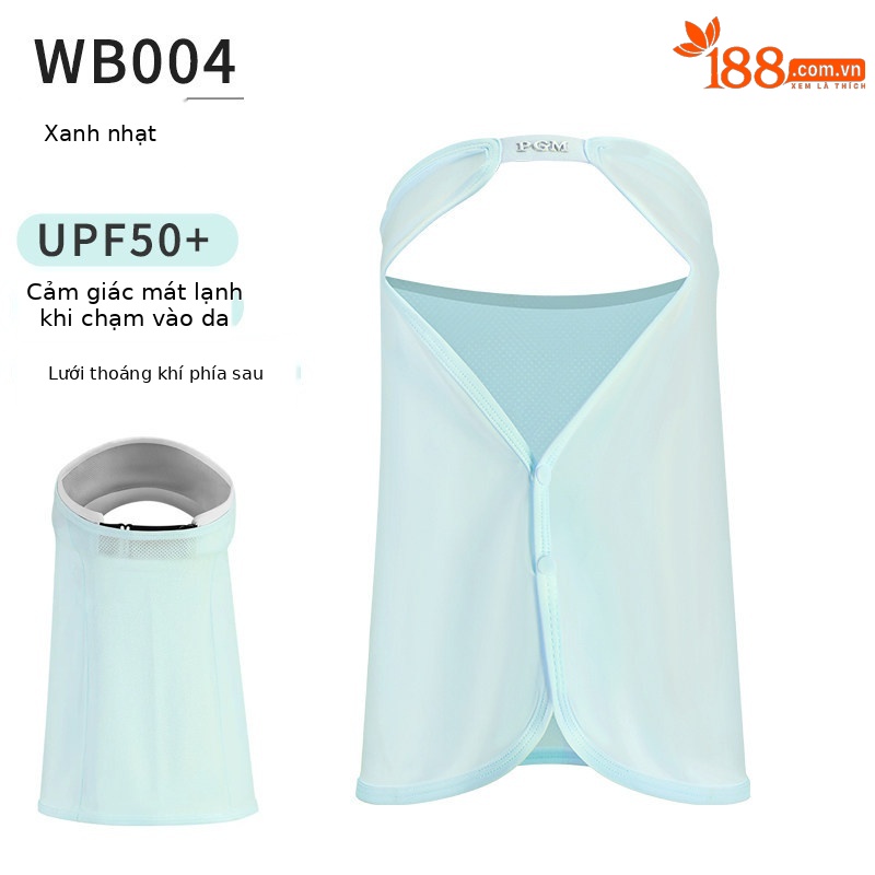 Khăn trùm mặt chống nắng golf PGM vải lụa thoáng khí cho nữ — WB004-Yếm xanh nhạt, WB004-khăn quàng cổ màu da, WB004-Yếm màu hồng, WB004-Yếm trắng