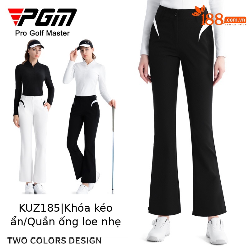 Quần golf nữ PGM dáng suông ôm co giãn mùa hè — YF693 [dây kéo vô hình/vải gân mềm mại/mỏng] tay dài màu đen, YF693 [dây kéo vô hình/vải gân mềm mại/mỏng] tay dài màu trắng, KUZ185 [Micro Horn/Túi có khóa kéo/Chân dài] Quần đen, KUZ185 [Micro Horn/Túi có khóa kéo/Chân dài] Quần trắng