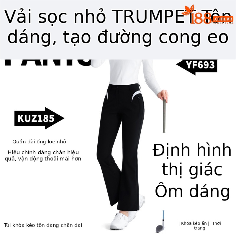 Quần golf nữ PGM dáng suông ôm co giãn mùa hè — YF693 [dây kéo vô hình/vải gân mềm mại/mỏng] tay dài màu đen, YF693 [dây kéo vô hình/vải gân mềm mại/mỏng] tay dài màu trắng, KUZ185 [Micro Horn/Túi có khóa kéo/Chân dài] Quần đen, KUZ185 [Micro Horn/Túi có khóa kéo/Chân dài] Quần trắng