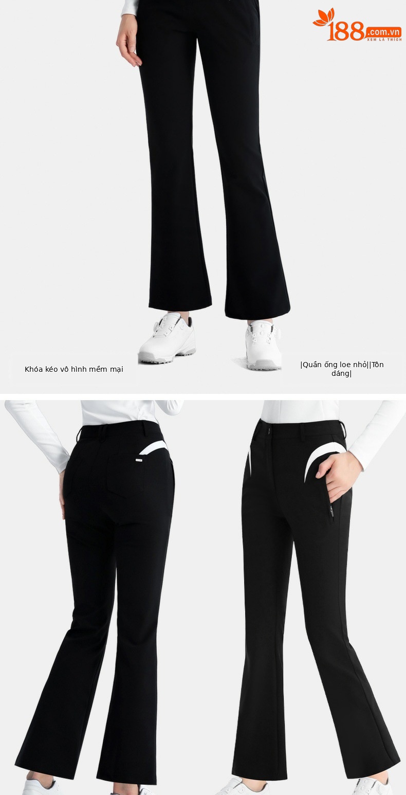 Quần golf nữ PGM dáng suông ôm co giãn mùa hè — YF693 [dây kéo vô hình/vải gân mềm mại/mỏng] tay dài màu đen, YF693 [dây kéo vô hình/vải gân mềm mại/mỏng] tay dài màu trắng, KUZ185 [Micro Horn/Túi có khóa kéo/Chân dài] Quần đen, KUZ185 [Micro Horn/Túi có khóa kéo/Chân dài] Quần trắng chi tiết 5