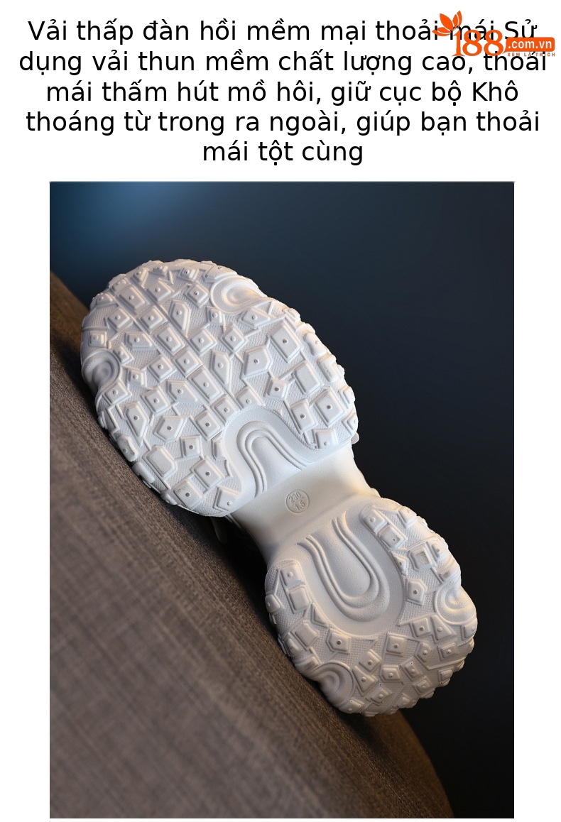 Giày sneaker nữ đế dày độn cao bên trong, phong cách thể thao thường ngày — Màu be chi tiết 9