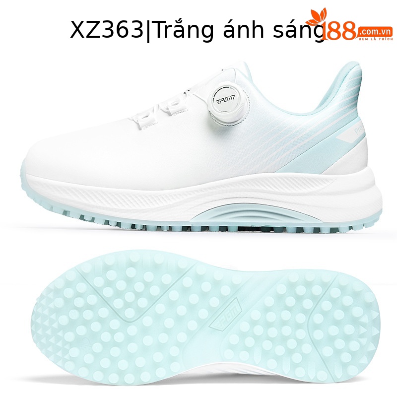 Giày golf nữ PGM không đinh chống thấm nước đế nhẹ — XZ363-Streamer trắng, XZ363-Sakura trắng