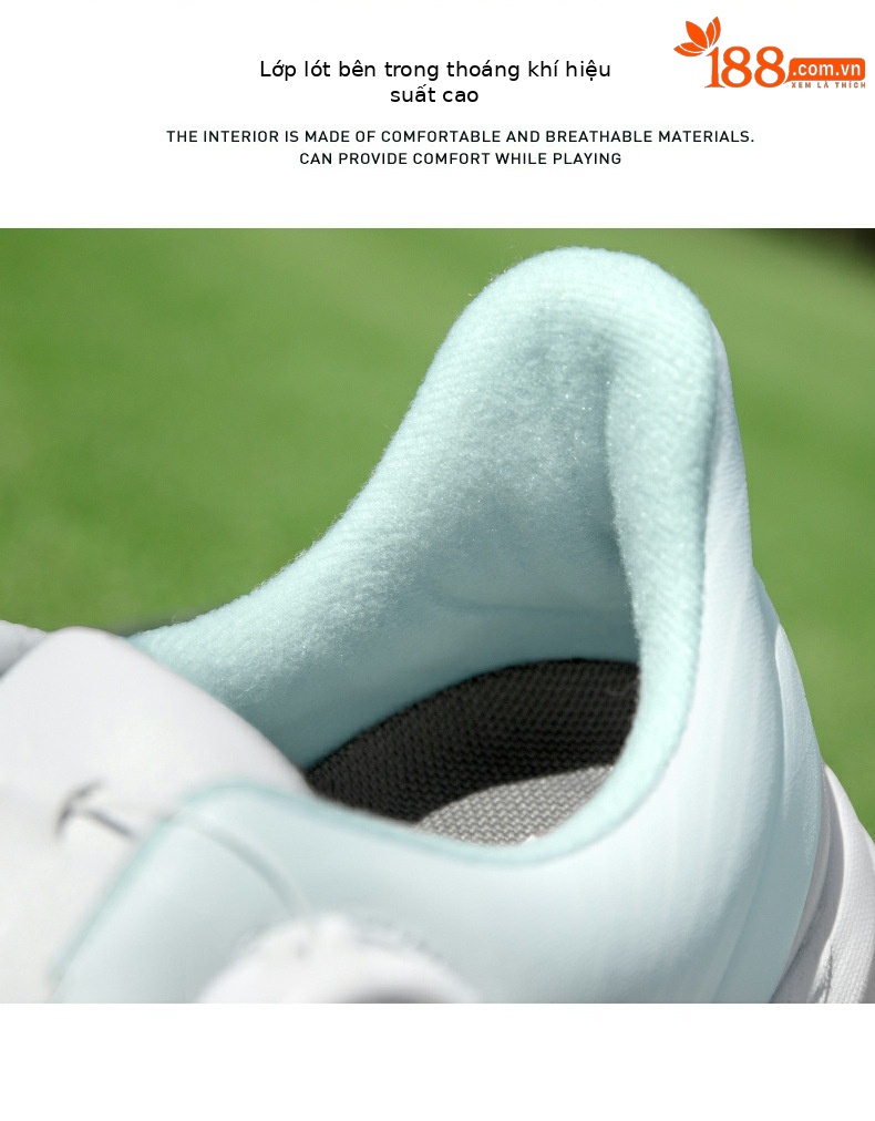 Giày golf nữ PGM không đinh chống thấm nước đế nhẹ — XZ363-Streamer trắng, XZ363-Sakura trắng chi tiết 17