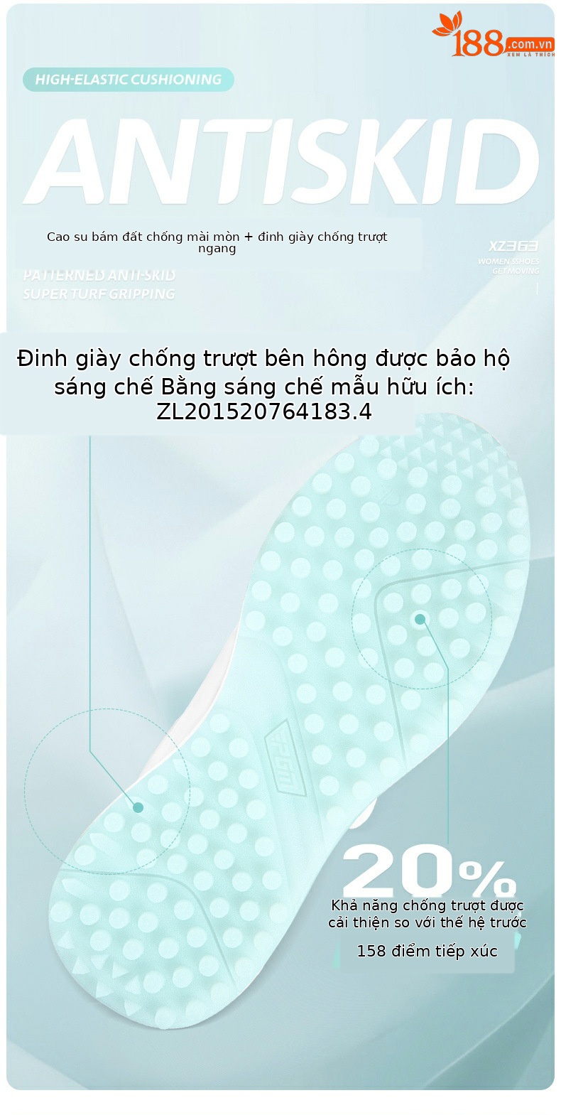 Giày golf nữ PGM không đinh chống thấm nước đế nhẹ — XZ363-Streamer trắng, XZ363-Sakura trắng chi tiết 5
