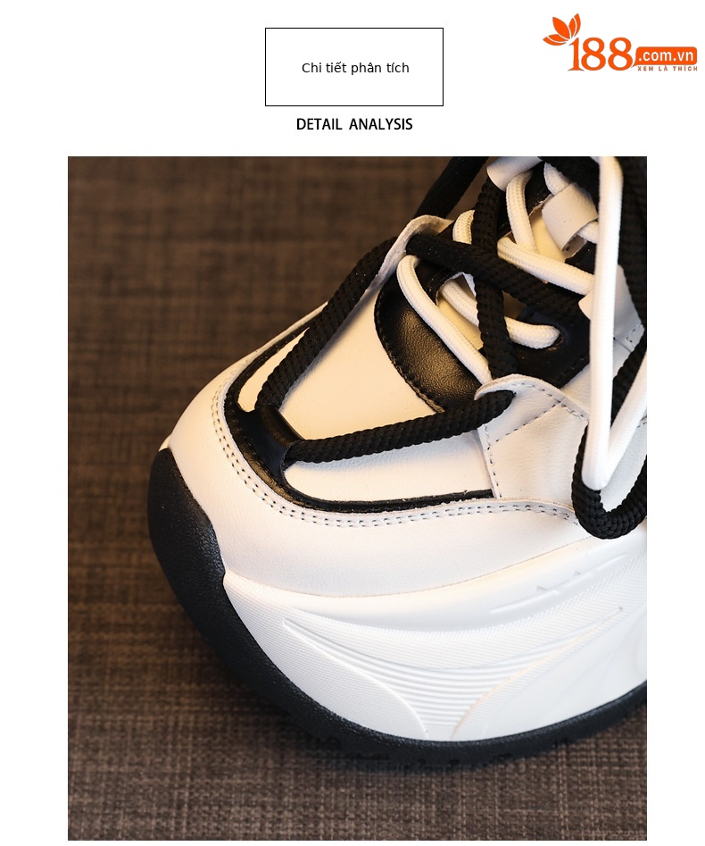Giày sneaker nữ đế dày tăng chiều cao phong cách bánh xốp mềm mại — Màu be chi tiết 7