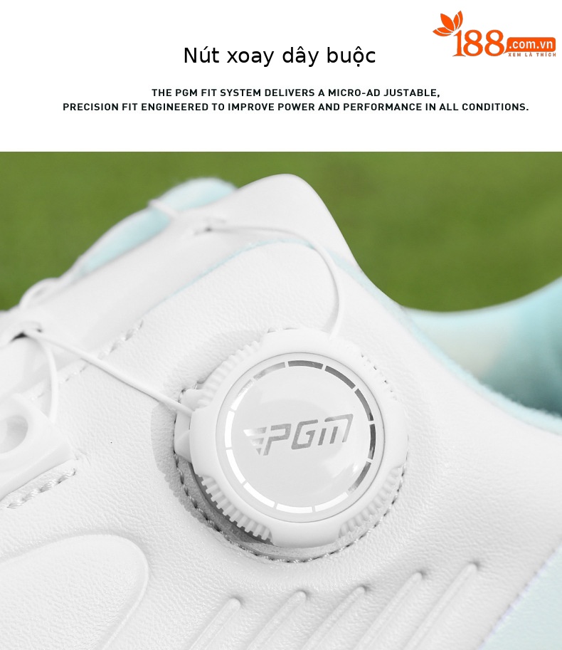 Giày golf nữ PGM chống thấm nước, đế EVA nhẹ, không đinh — XZ391-Ngọc trắng, XZ391-Màu trắng hoa anh đào chi tiết 18