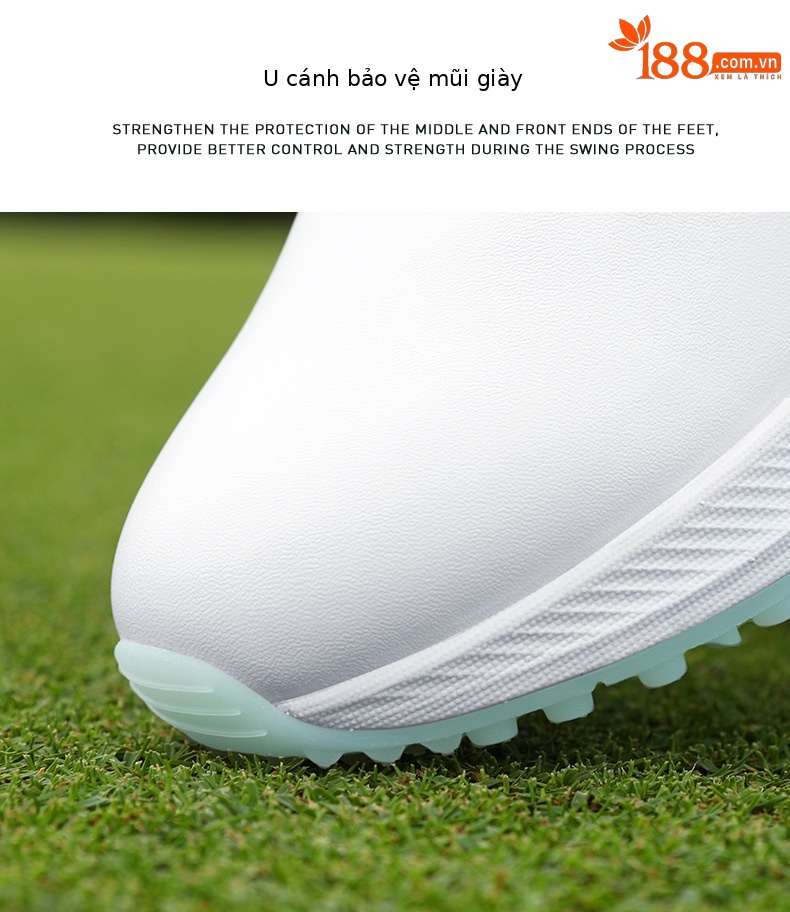 Giày golf nữ PGM chống thấm nước, đế EVA nhẹ, không đinh — XZ391-Ngọc trắng, XZ391-Màu trắng hoa anh đào chi tiết 19
