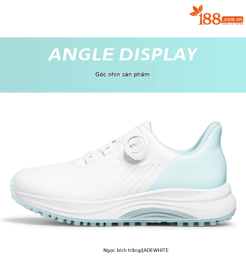 Giày golf nữ PGM chống thấm nước, đế EVA nhẹ, không đinh — XZ391-Ngọc trắng, XZ391-Màu trắng hoa anh đào chi tiết 22