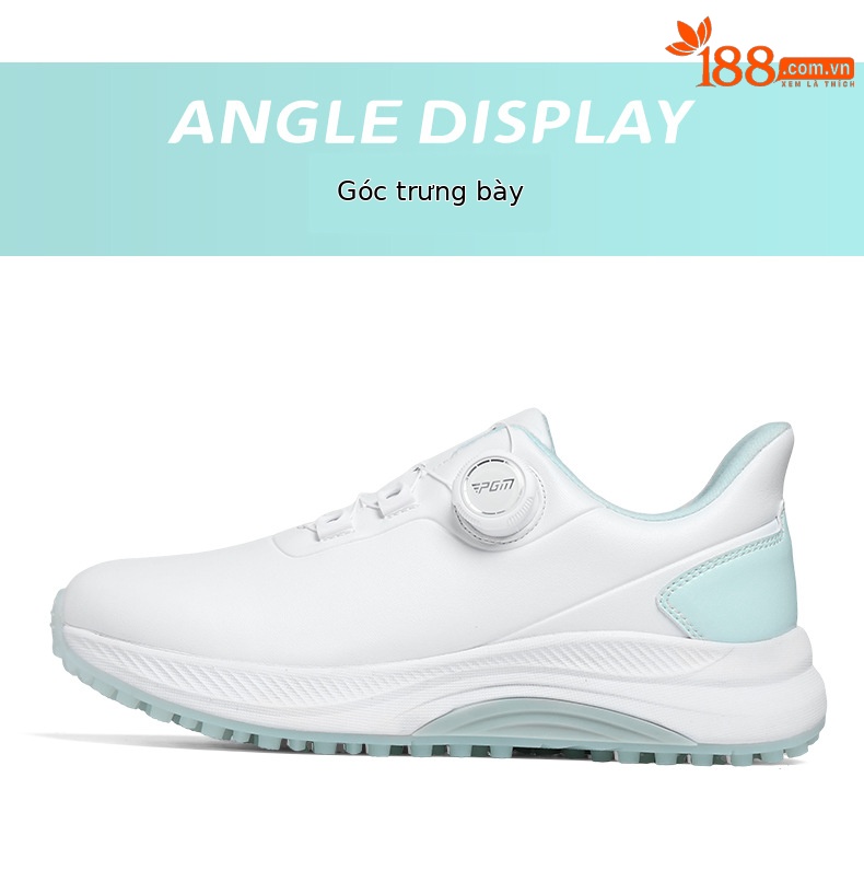 Giày golf nữ PGM chống thấm nước, đế đinh cố định, đệm nhẹ — XZ385-Phấn hoa anh đào, XZ385-Màu trắng ngọc lục bảo, XZ385-Màu trắng hoa anh đào chi tiết 8