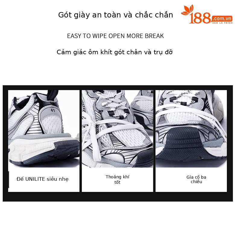 Giày sneaker chunky đế dày nữ phong cách Paris 3XL, thoáng khí, êm chân — Thế hệ thứ mười của cha giày vàng sâm panh