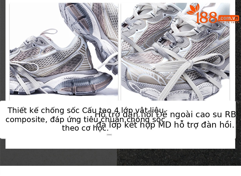 Giày sneaker chunky đế dày nữ phong cách Paris 3XL, thoáng khí, êm chân — Thế hệ thứ mười của cha giày vàng sâm panh chi tiết 4