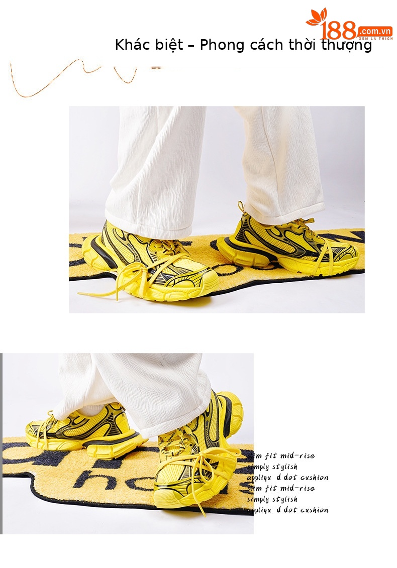 Giày sneaker chunky đế dày nữ phong cách Paris 3XL, thoáng khí, êm chân — Thế hệ thứ mười của cha giày vàng sâm panh chi tiết 13