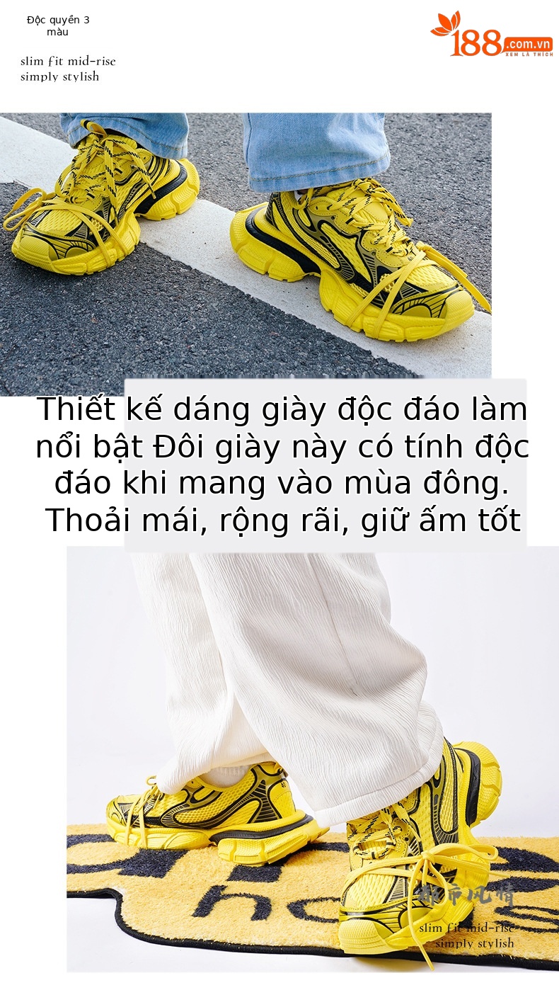 Giày sneaker chunky đế dày nữ phong cách Paris 3XL, thoáng khí, êm chân — Thế hệ thứ mười của cha giày vàng sâm panh chi tiết 15