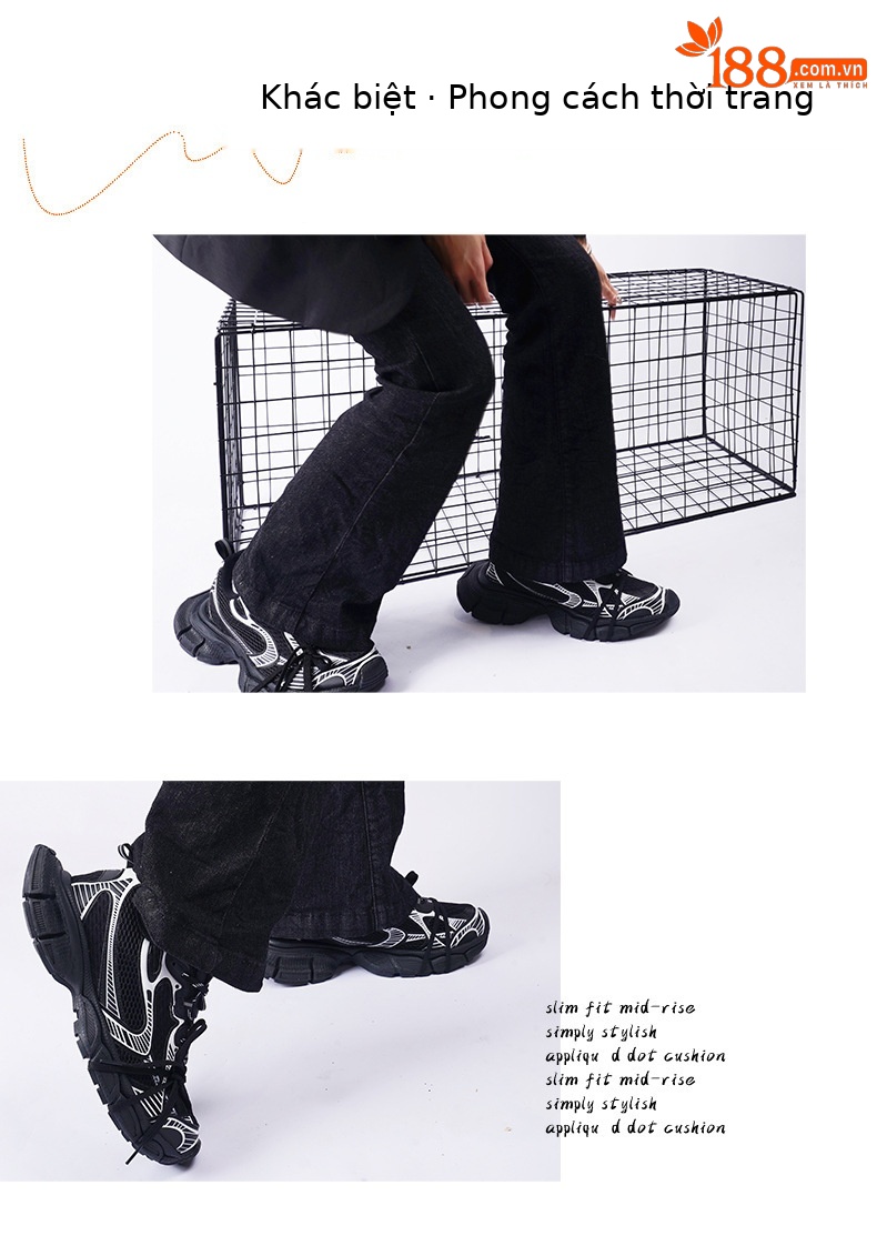 Giày sneaker chunky đế dày nữ phong cách Paris 3XL, thoáng khí, êm chân — Thế hệ thứ mười của cha giày vàng sâm panh chi tiết 17