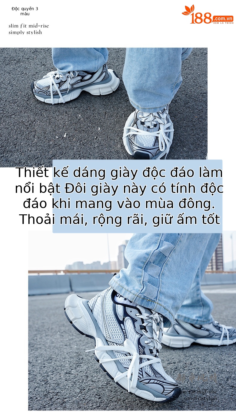 Giày sneaker chunky đế dày nữ phong cách Paris 3XL, thoáng khí, êm chân — Thế hệ thứ mười của cha giày vàng sâm panh chi tiết 20