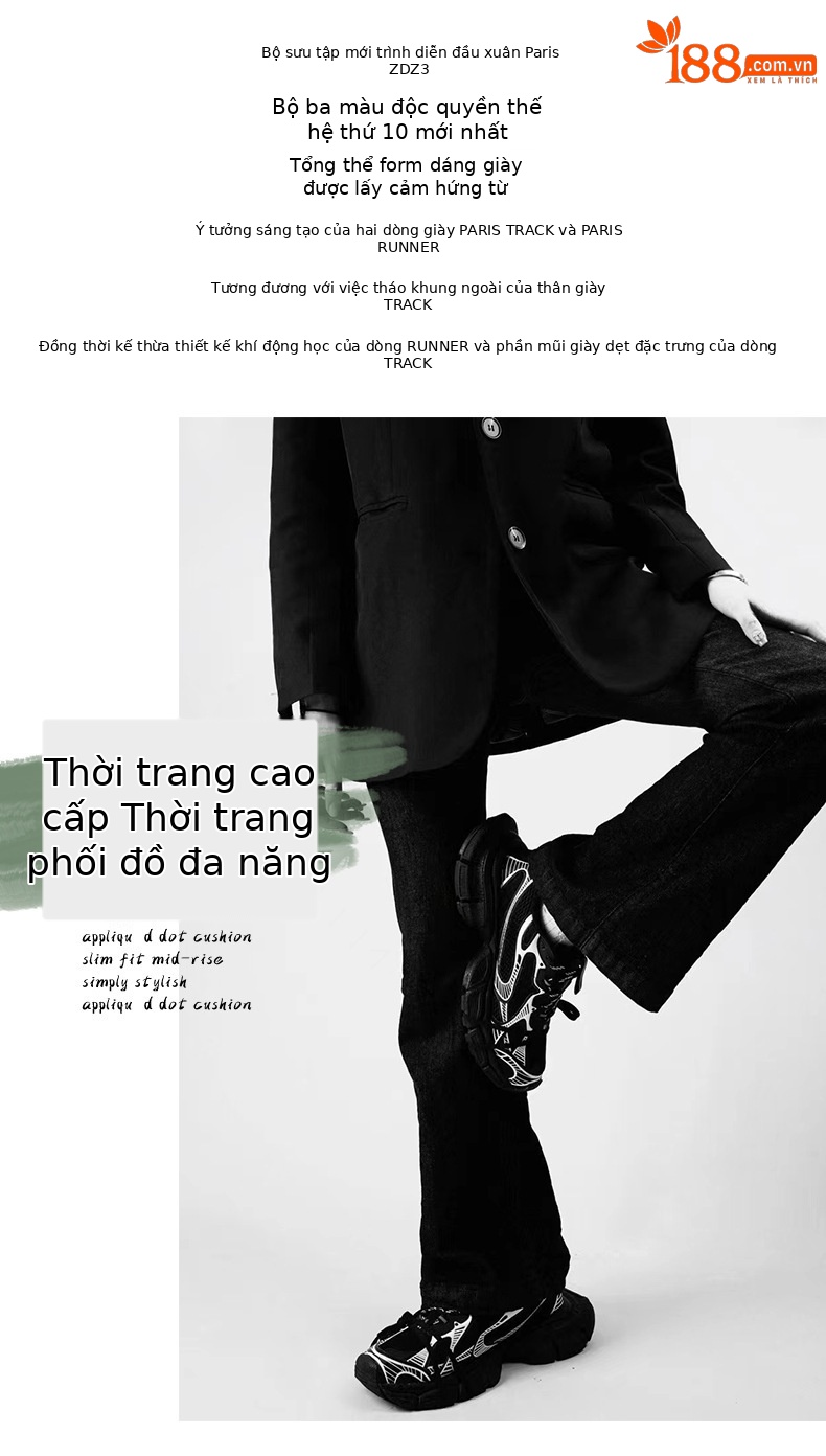 Giày sneaker chunky đế dày nữ phong cách Paris 3XL, thoáng khí, êm chân — Thế hệ thứ mười của cha giày vàng sâm panh chi tiết 18