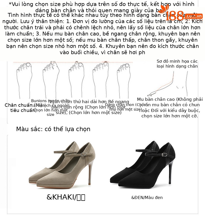 Giày cao gót mũi nhọn đế xuồng chống nước da lộn — Màu đen chi tiết 1
