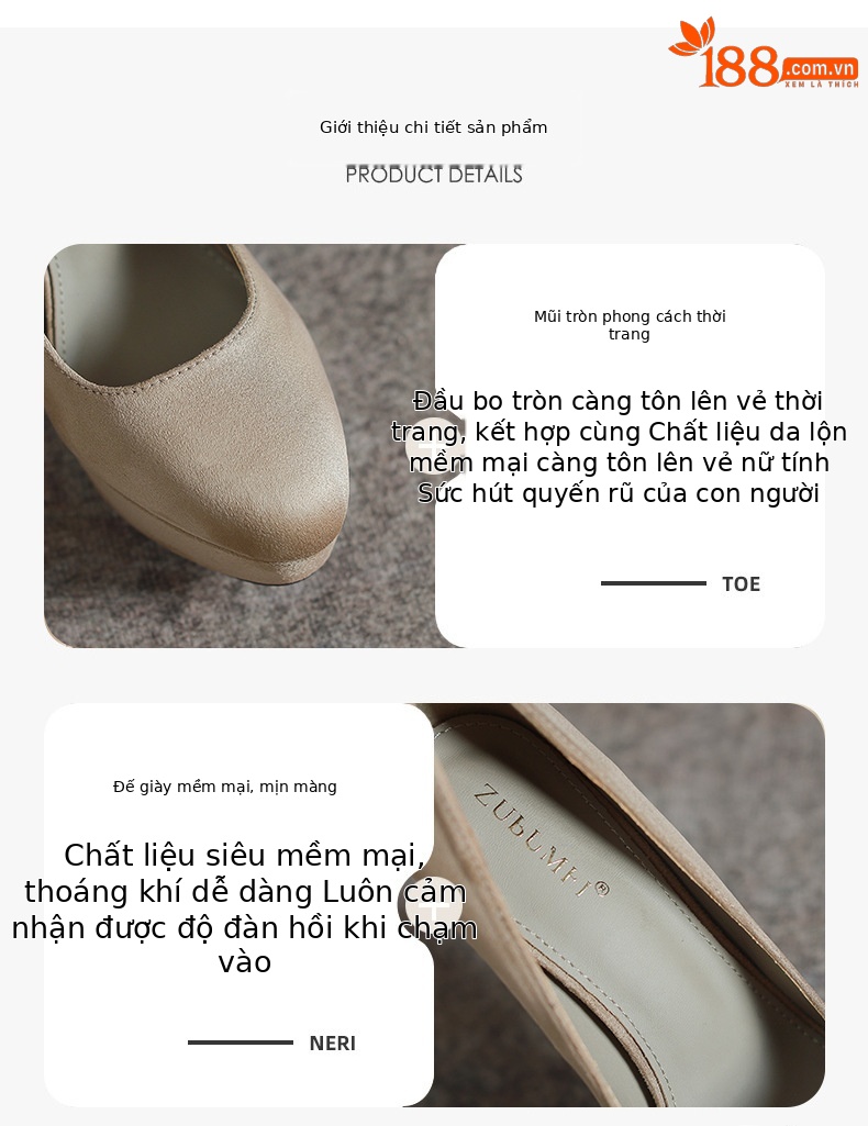 Giày cao gót nữ mũi nhọn gót siêu cao 12 cm — Đen-12cm chi tiết 2