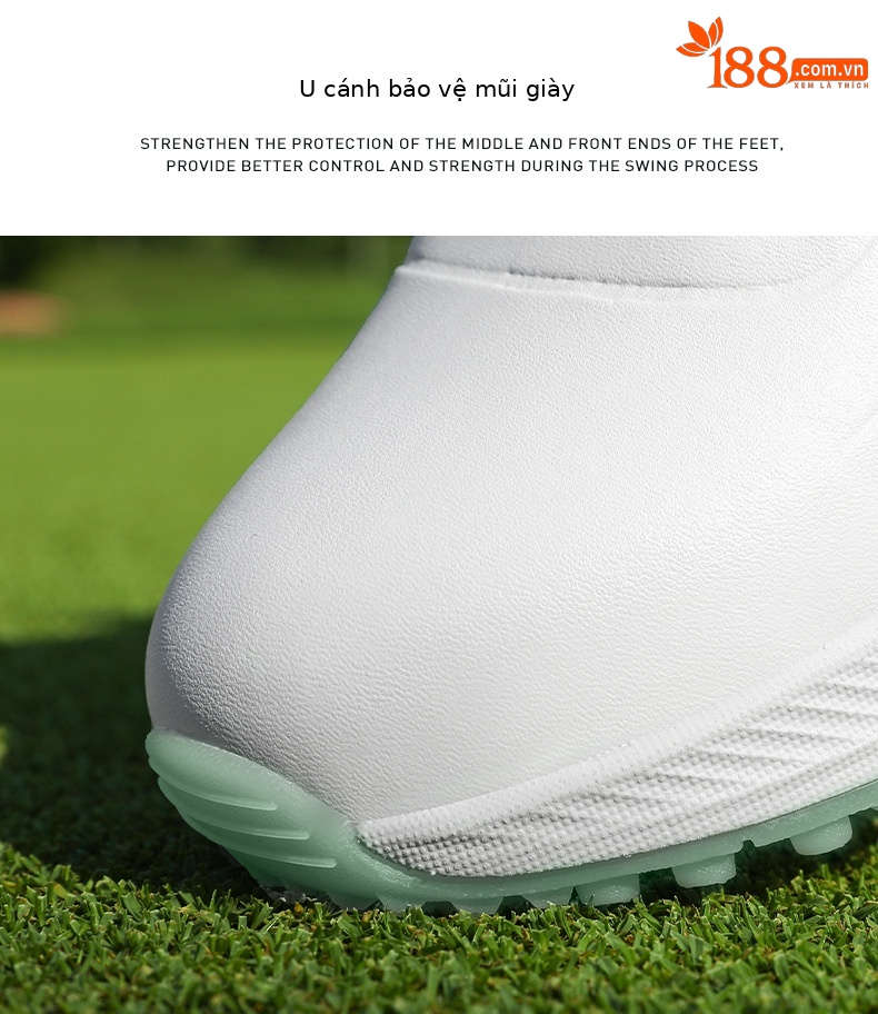 Giày golf PGM nữ chống nước, đế foam nhẹ, núm chống trượt — XZ384 màu trắng hoa anh đào, XZ384 màu trắng ngọc lục bảo chi tiết 14