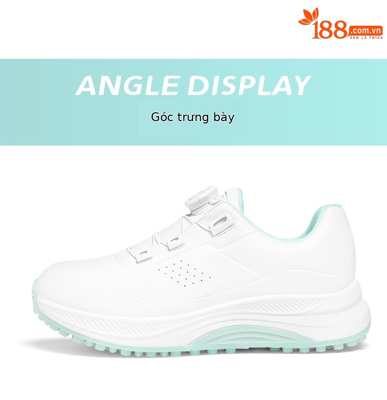 Giày golf PGM nữ chống nước, đế foam nhẹ, núm chống trượt — XZ384 màu trắng hoa anh đào, XZ384 màu trắng ngọc lục bảo chi tiết 17