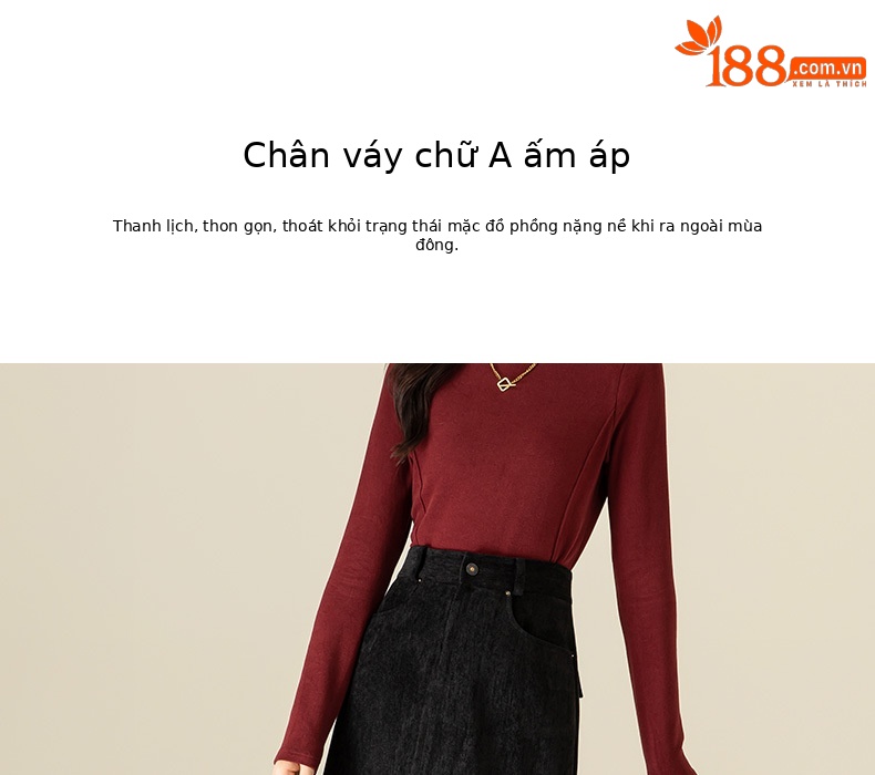 Chân váy dệt kim Xinge dáng ống đứng ôm mông chữ A thu đông — Màu đen chi tiết 1