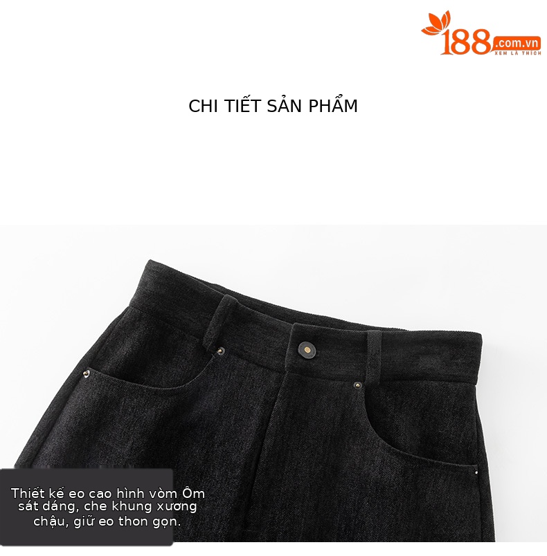 Chân váy dệt kim Xinge dáng ống đứng ôm mông chữ A thu đông — Màu đen chi tiết 19
