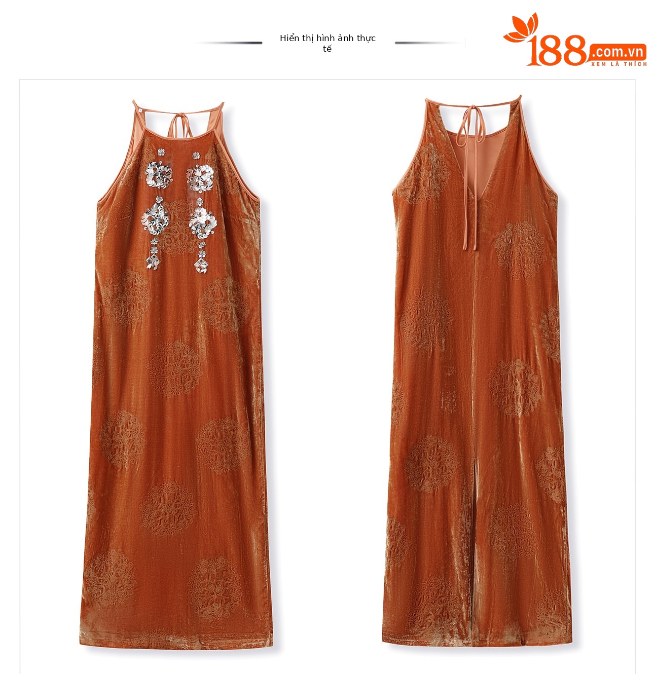 Đầm bodycon dài tay lệch vai cổ yếm chất rayon mềm mại ZX M6128 — Màu đỏ cam chi tiết 14