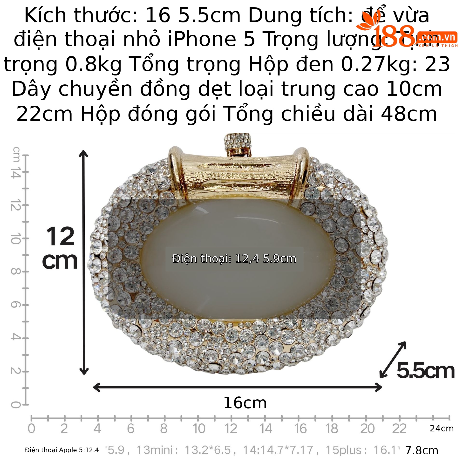 Túi clutch nữ hình bầu dục mắt mèo đính kim cương giả dự tiệc — Kim cương trắng trên nền vàng, màu vàng pha lê, vàng vàng, Bạc AB chi tiết 1