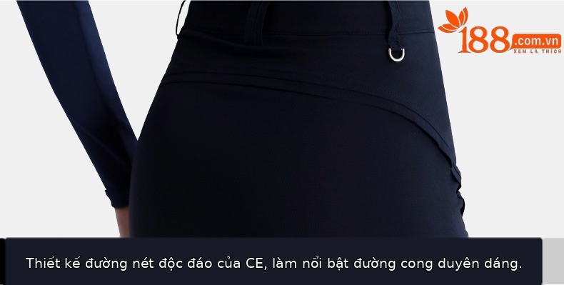 Bộ đồ golf nữ PGM áo thun dài tay ôm eo kèm váy ngắn bó sát — QZ110 váy hông màu xanh ô liu, QZ110 váy hông màu xanh hải quân chi tiết 13
