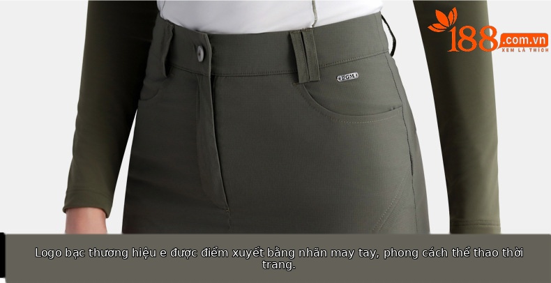 Bộ đồ golf nữ PGM áo thun dài tay ôm eo kèm váy ngắn bó sát — QZ110 váy hông màu xanh ô liu, QZ110 váy hông màu xanh hải quân chi tiết 17