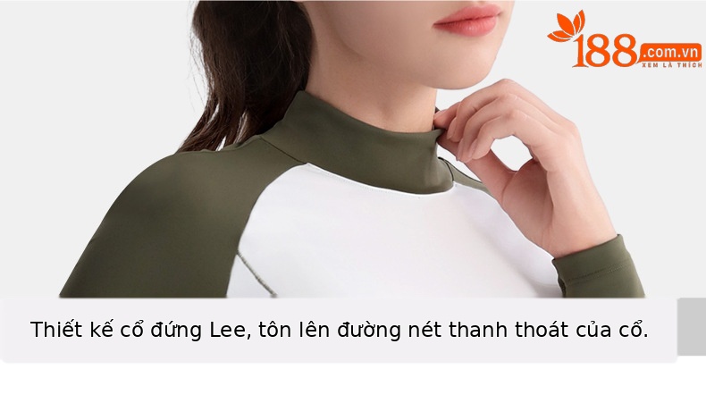 Bộ đồ golf nữ PGM áo thun dài tay ôm eo kèm váy ngắn bó sát — QZ110 váy hông màu xanh ô liu, QZ110 váy hông màu xanh hải quân chi tiết 18